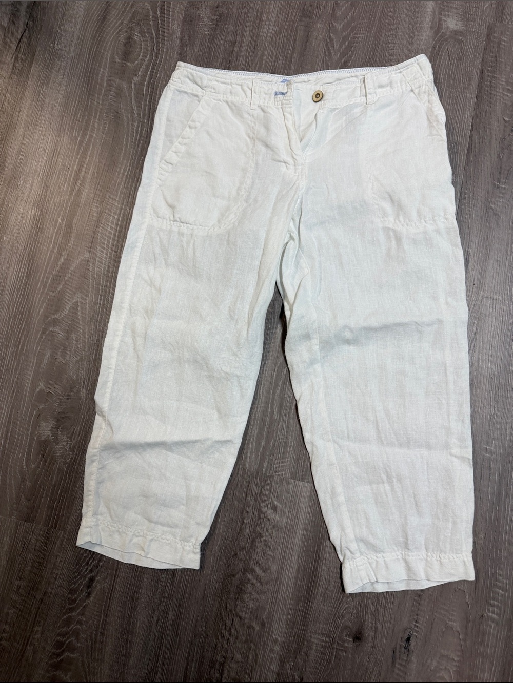 Tommy Bahama White Cropped Linen Pants